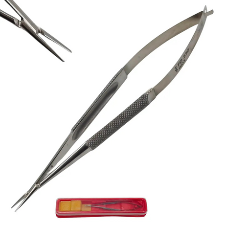 Straight 5in Needle Holder Instrument w/ Case 7x1.5in Primis Medical
