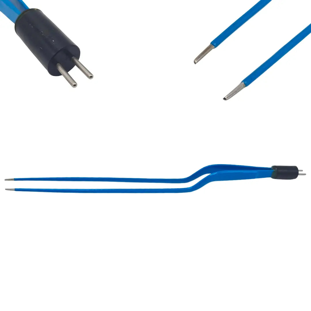 Bayonet Bipolar Forceps 11in Blue Insulated Reusable Electrosurgical Instrument Unbranded