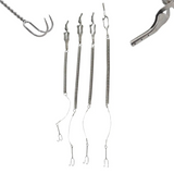 Aesculap FF022R Yasargil Galea Hook 2 Prongs, Sharp, Reusable Lot of 4 Primis Medical