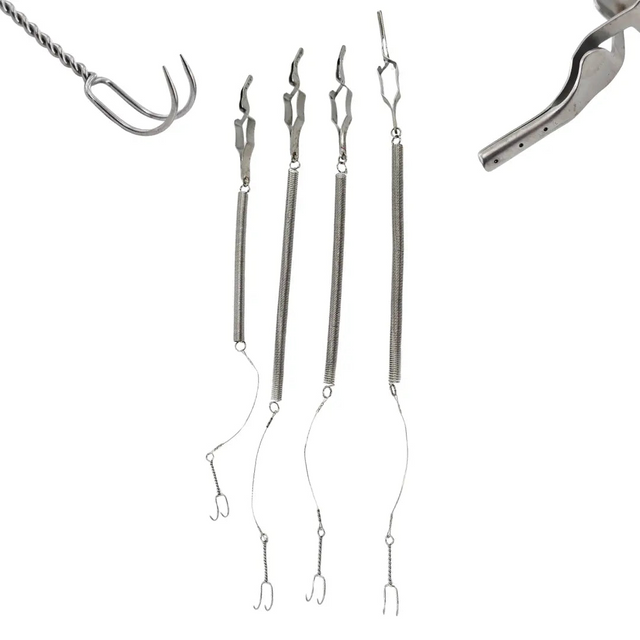 Aesculap FF022R Yasargil Galea Hook 2 Prongs, Sharp, Reusable Lot of 4 Primis Medical