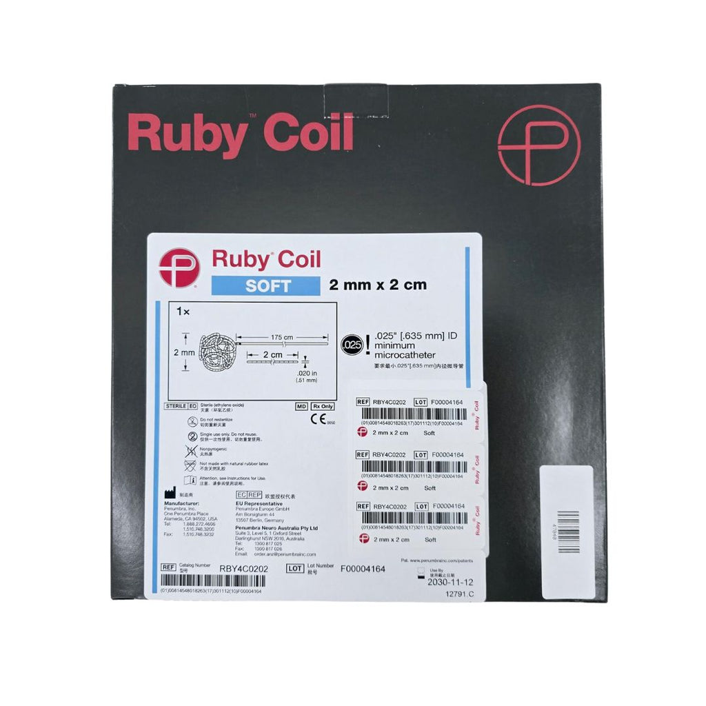 Penumbra RBY4C0202-B Ruby Coil Soft 2mm x 2cm .25" ID Minimum Microcatheter