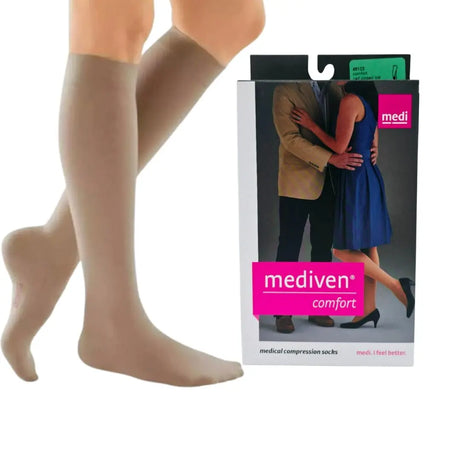 Medi 46103 Comfort Women's Calf High, Closed Toe, (Size: III) 20-30mmHg Natural Medi
