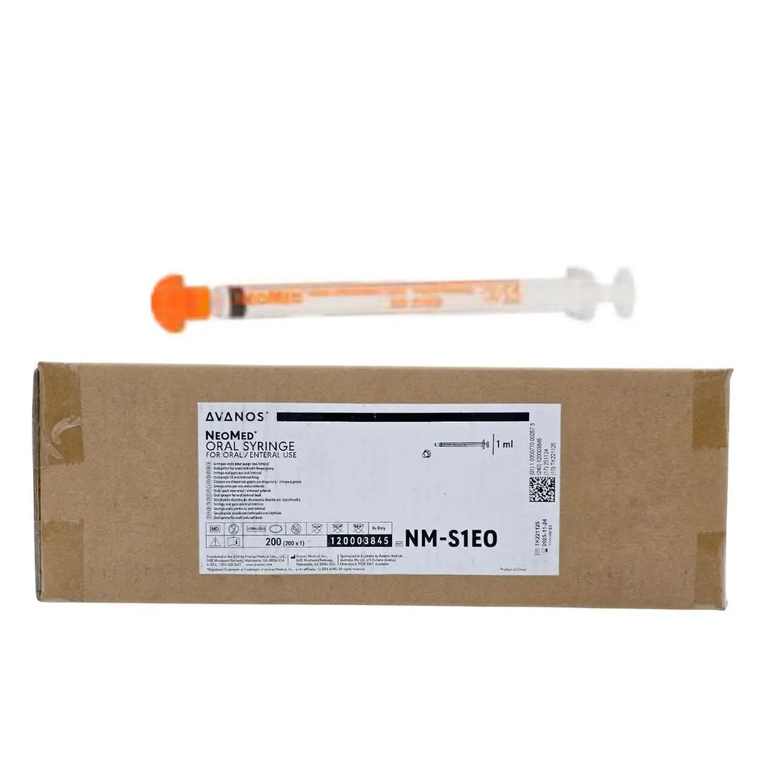 Avanos Medical NM-S1EO 1ml Oral Syringe Orange Sterile Case of 200 Avanos