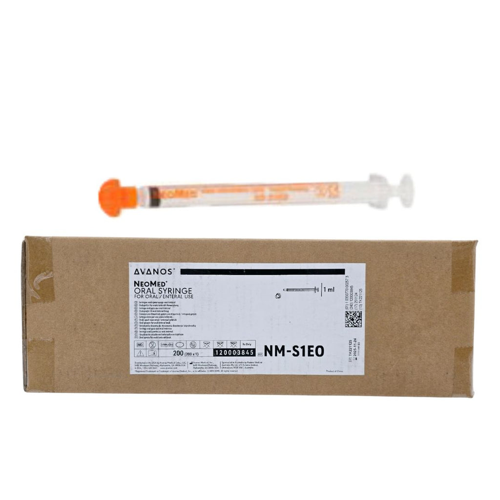 Avanos Medical NM-S1EO 1ml Oral Syringe Orange Sterile Case of 200