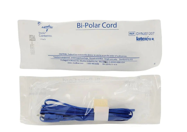 Medline DYNJ01207 Sterile Bipolar Cautery Cord 12' Case of 50 Primis Medical