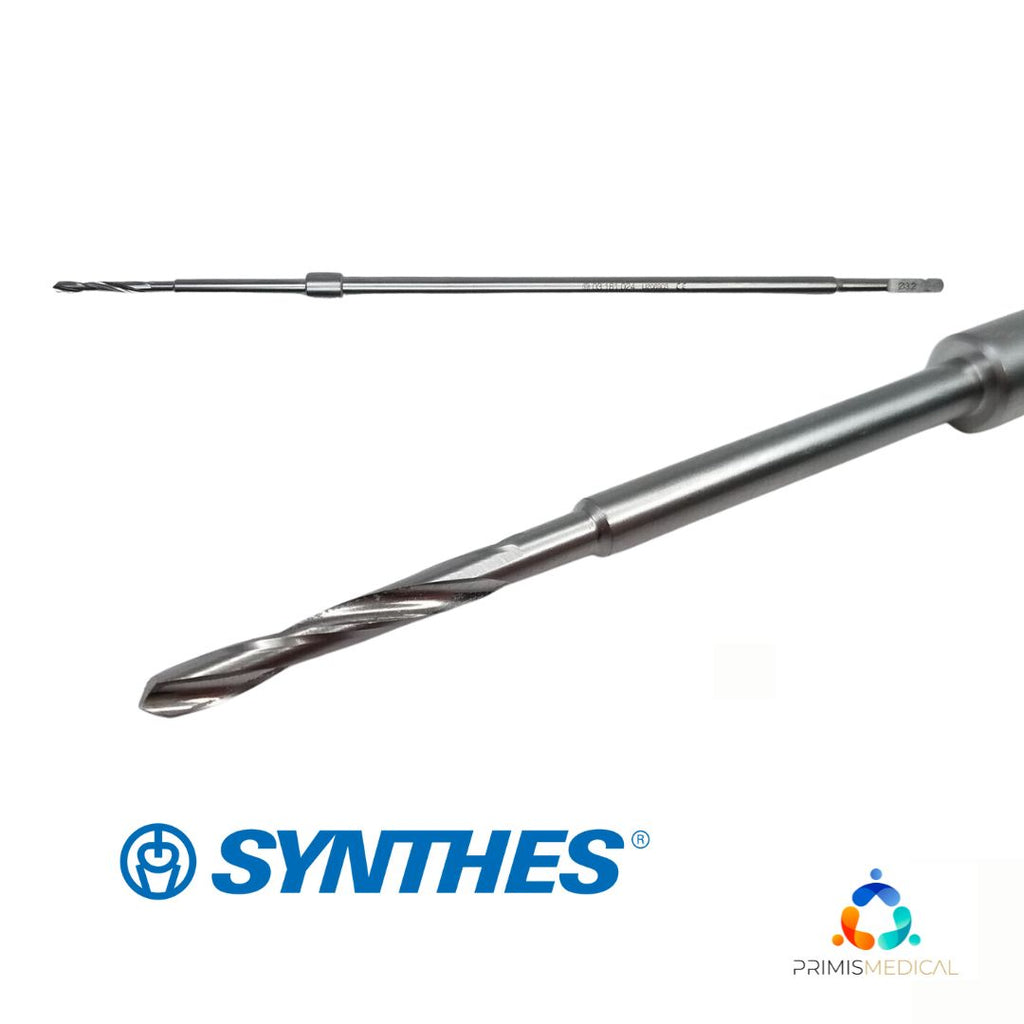 Synthes 03.161.024 Surgical 3.2mm Quick-Coupling 2-Flute Drill Bit w/Stop 9-3/4"