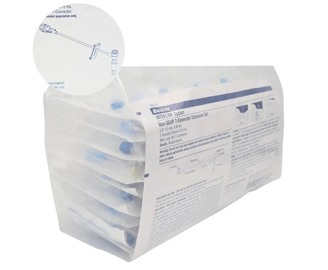 Baxter 2N3326 IV Extension Set Microbore T-Connector 395 Units Sealed Baxter