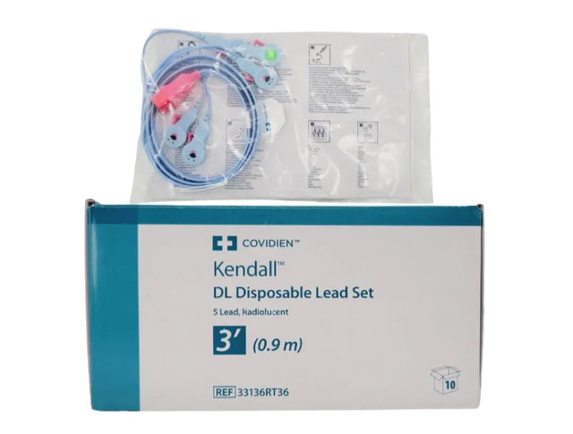 Covidien 33136RT36 Kendall DL Disposable Lead Set 3' Box of 10 Covidien