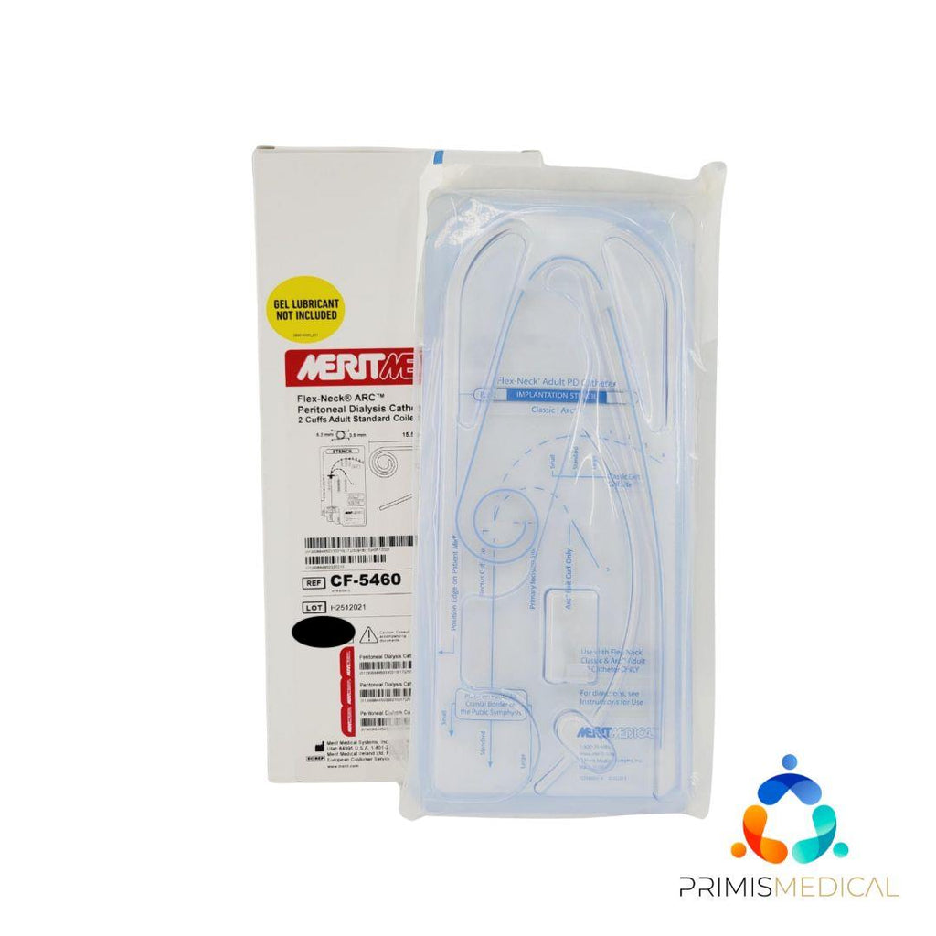 Merit Medical CF-5460 Flex Neck ARC Peritoneal Dialysis Catheter 2 Cuff Adult