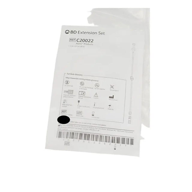BD C20022 Alaris IV Extension Set 3 ml - 51cm 20" Box of 72 EXP: 04/25 Short Dated BD