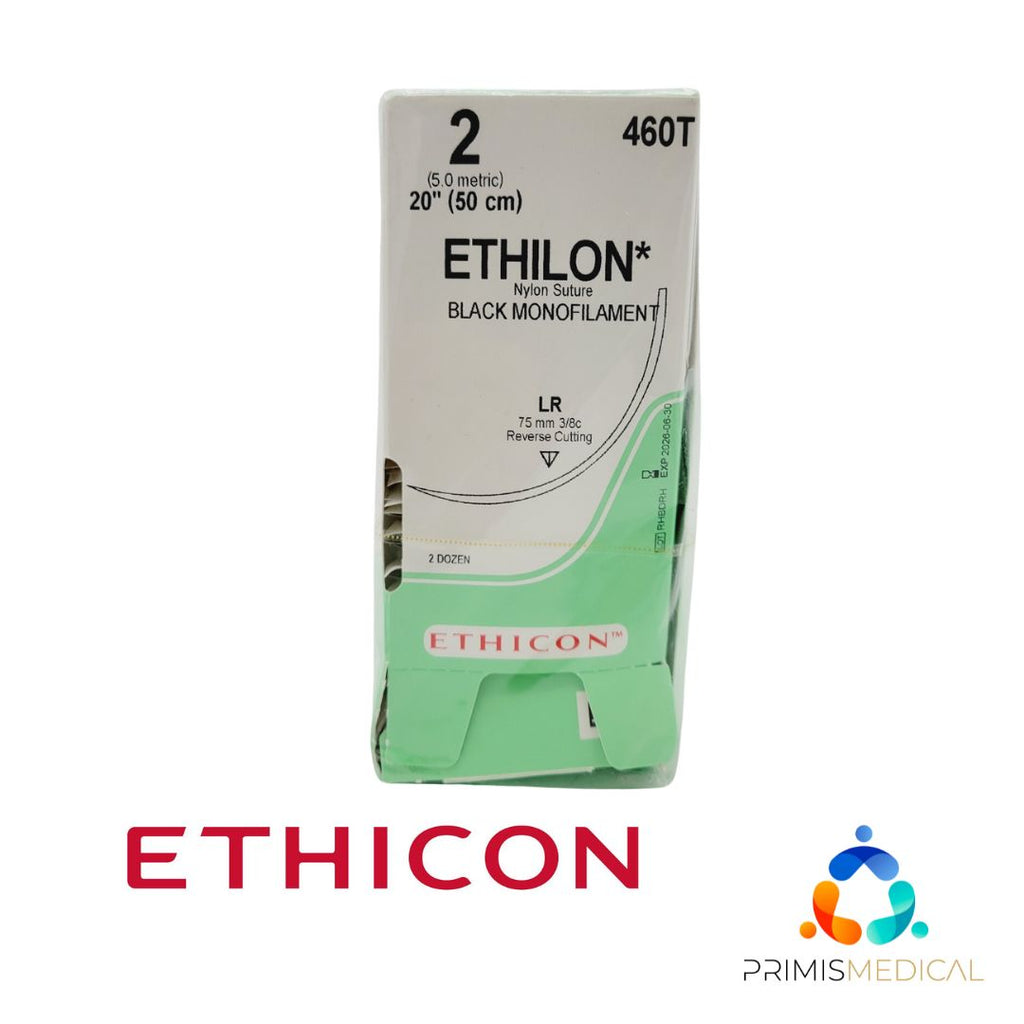 Ethicon 460T 2 ETHILON BLACK 1X20" LR Box of 24