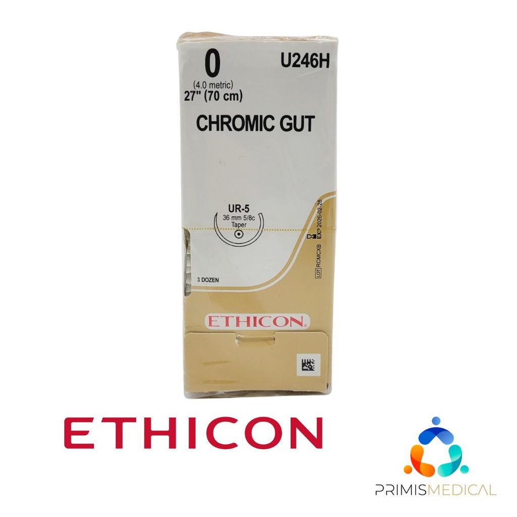 Ethicon U246H 0 GUT CHROMIC Naturally BROWN 1X27" UR-5 Box of 36