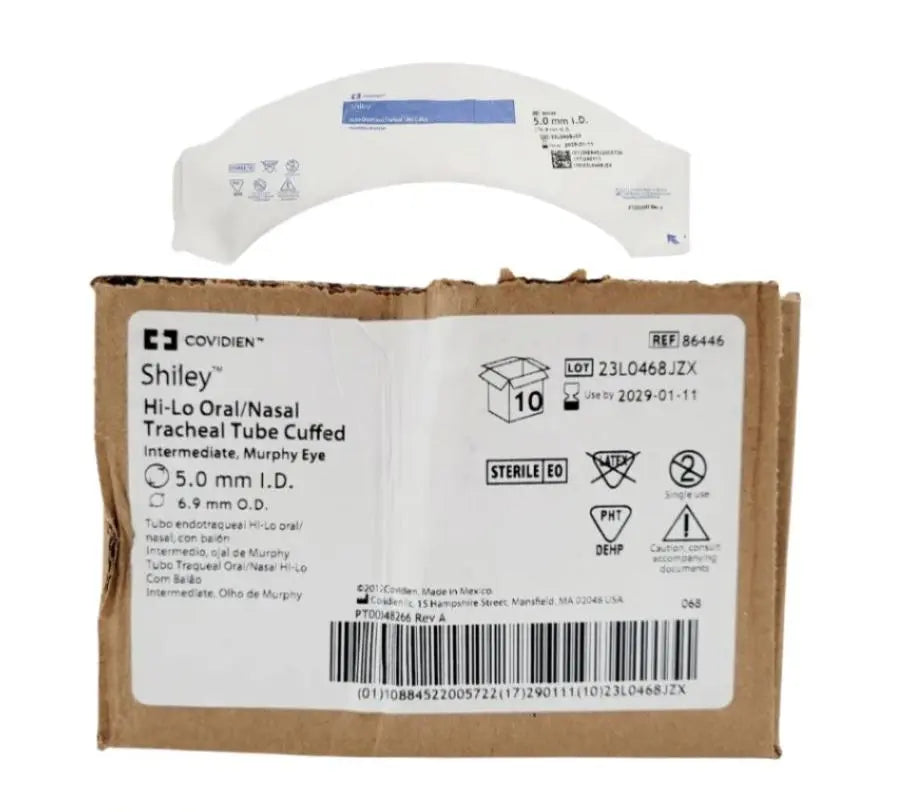 Covidien 86446 Shiley Hi-Lo Oral/Nasal Endo-Tracheal Tube Cuffed, 5mm I.D. Box of 10 Covidien