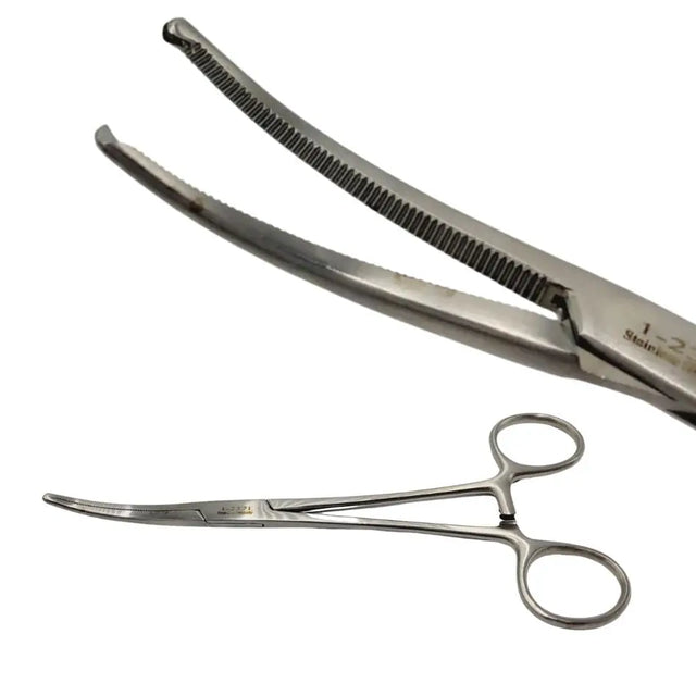 Millennium Surgical 1-2371 Roch-Ochsner Forceps, Curved, 1 x 2 Teeth 7-1/4" Millennium Surgical