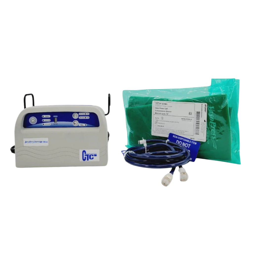 Zimmer CTC VP500DM Supreme Mini DVT Pump w/ Hoses & Medium Set of 2 Calf Sleeves