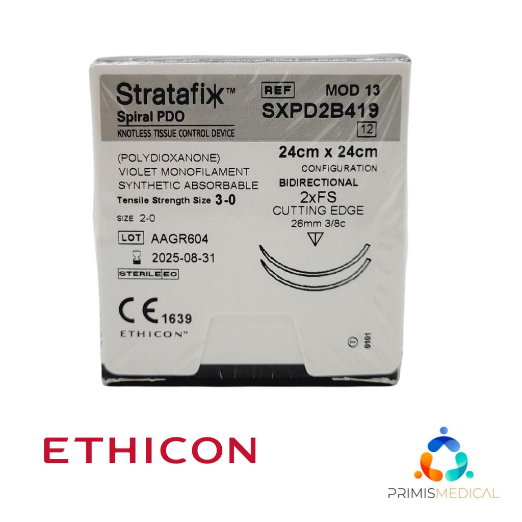 Ethicon SXPD2B419 3-0 STRATAFIX Spiral PDO 24cm FS BIDIRECTIONAL , Box of 12