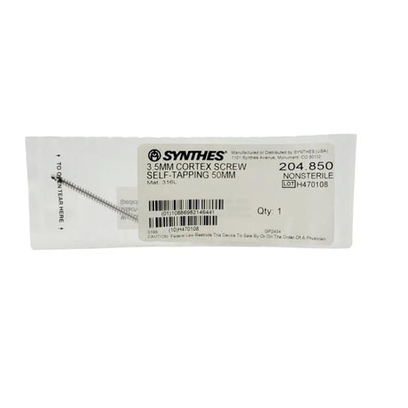 Synthes 204.850 3.5mm Cortex Screw Self-Tapping 50mm Synthes