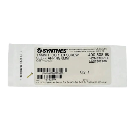 Synthes 400.808.96 1.5mm Ti Cortex Screw Self-Tapping 8mm Synthes