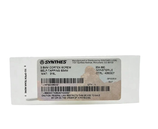 Synthes 400.824.96 1.5mm Ti Cortex Screw Self-Tapping 24mm Synthes