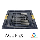Acufex Curettes Regular & Ring w/ Sterilization Case Set of 5 Acufex