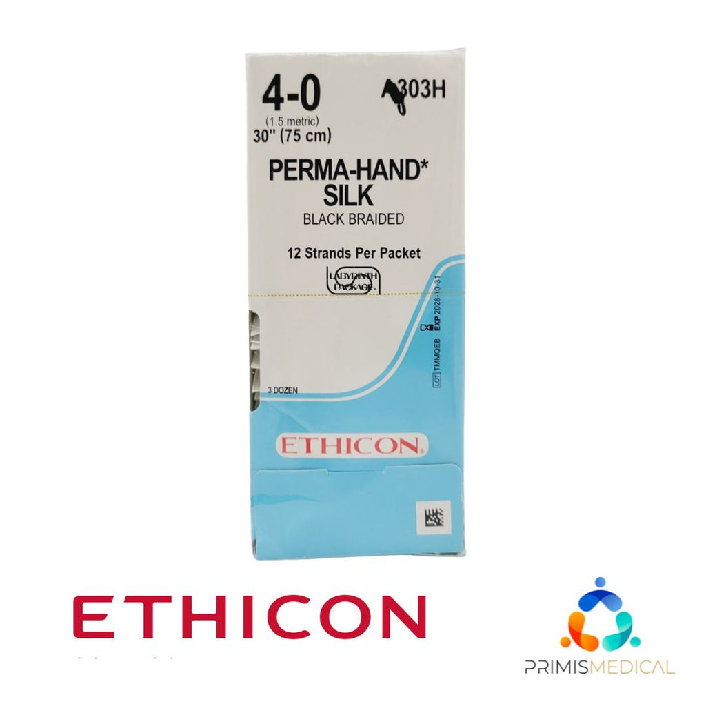 Ethicon A303H 4-0 PERMA HAND BLACK 12X30" TIE Box of 36