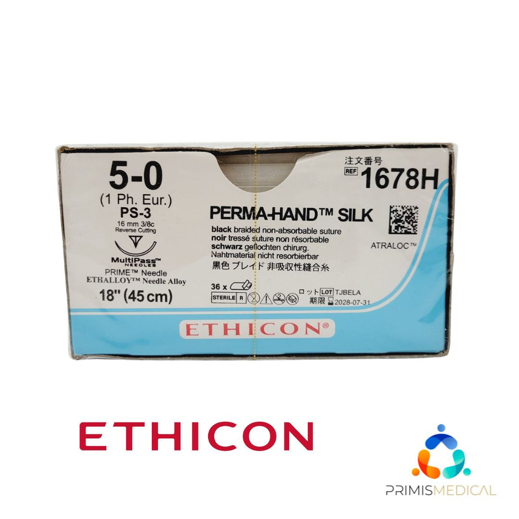 Ethicon 1678H 5-0 PERMA HAND BLACK 1X18" PS-3 MULTIPASS Box of 36