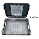 V. Mueller CD2-5B Genesis Mid-Length Sterilization Container w/ Lid & Tray 5" V. Mueller