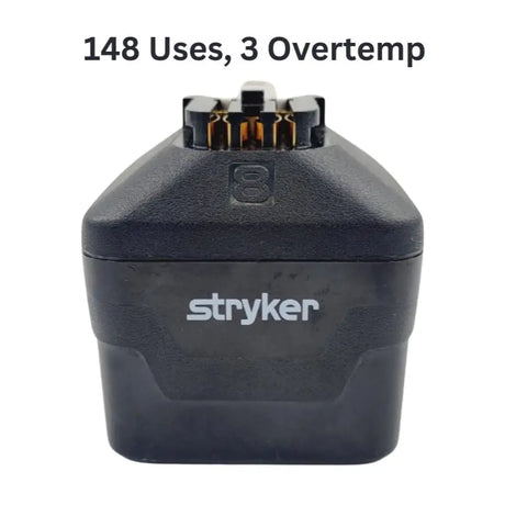 Stryker 8215-000-000 System 8 Large Battery Pack w/ Over Temp History 148 Uses Stryker