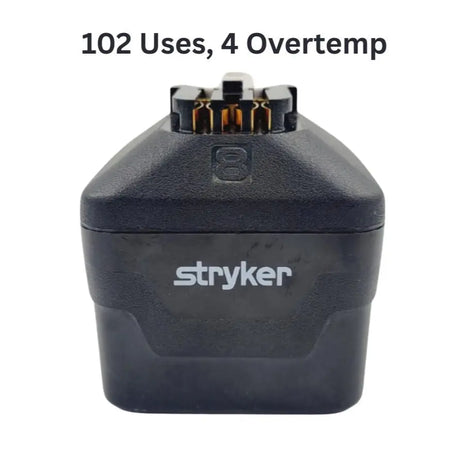 Stryker 8215-000-000 System 8 Large Battery Pack w/ Over Temp History 102 Uses Stryker