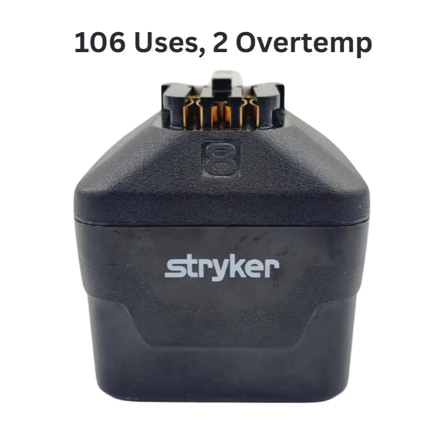 Stryker 8215-000-000 System 8 Large Battery Pack w/ Over Temp History 106 Uses Stryker