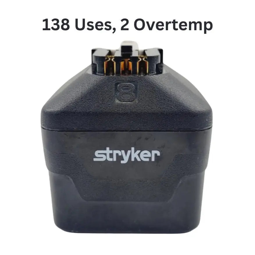 Stryker 8215-000-000 System 8 Large Battery Pack w/ Over Temp History 138 Uses Stryker
