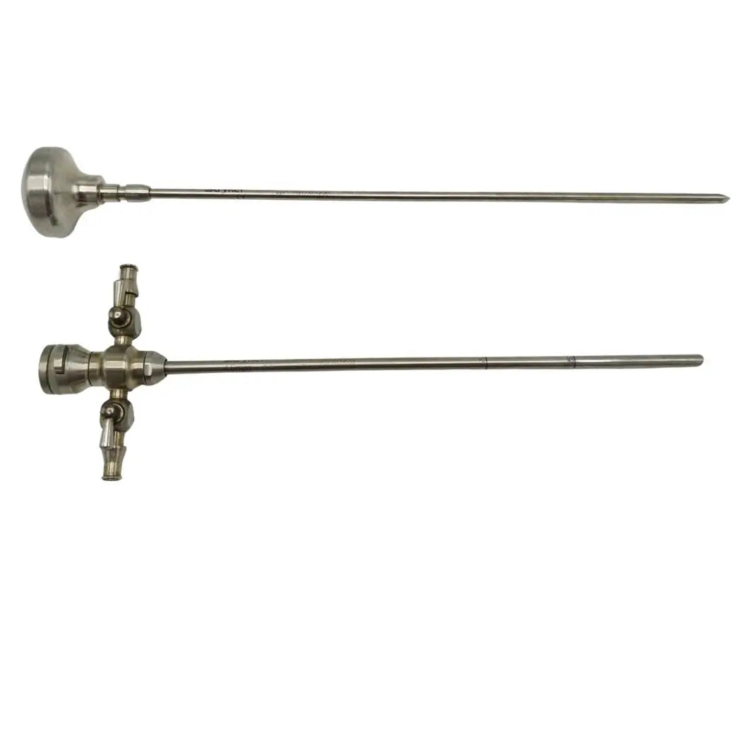 Stryker 0377-829-530 4.6mm Cannula Dual Stopcocks w/ 0377-829-502 Sharp Trocar Stryker