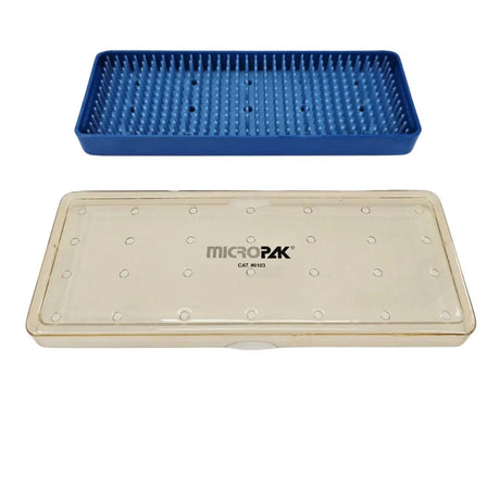 MicroPak 0103 Delicate Instrument Sterilization Tray w/ Lid 8-1/4" x 3-1/4" x 1" MicroPak