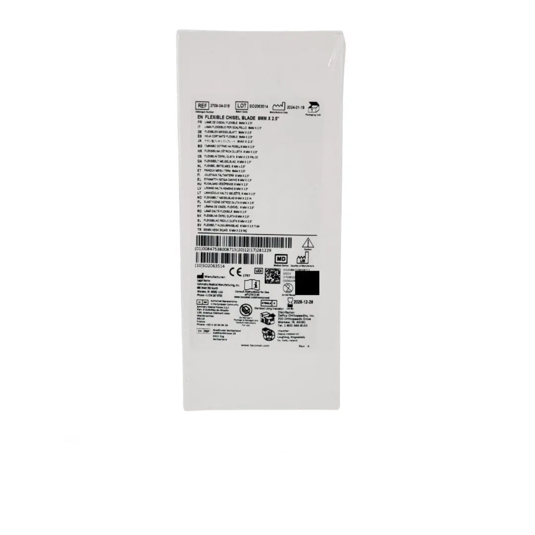 Symmetry Medical 2709-04-018 Flexible Chisel Blade 8mm x 2.5" EXP: 12/2028 Symmetry Surgical