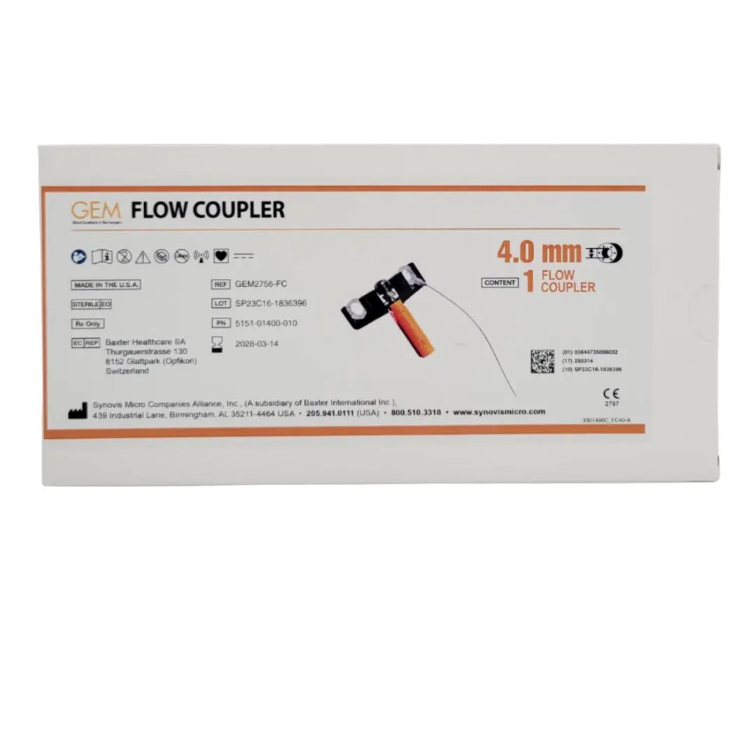 Synovis Micro GEM2756-FC GEM Flow Coupler 4.0mm Vessel Range 3.7mm Primis Medical