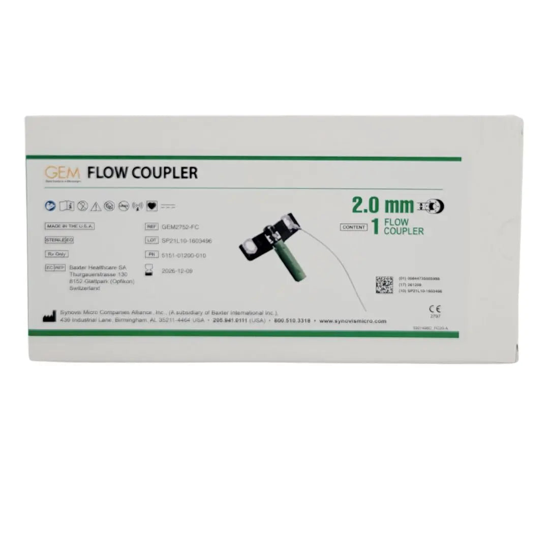 Synovis Micro GEM2752-FC GEM Flow Coupler 2.0mm Vessel Range 1.8mm GEM