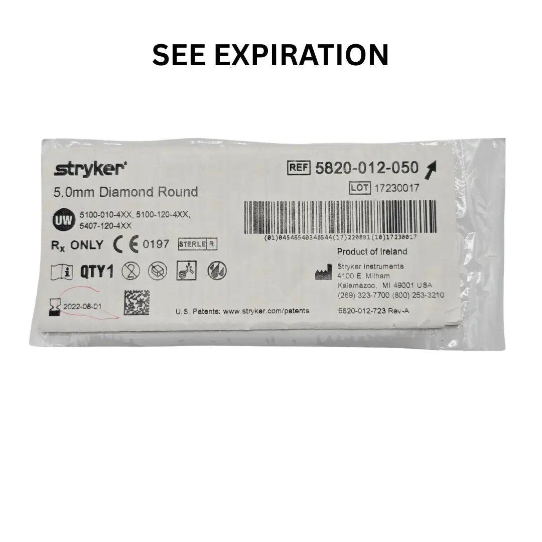Stryker 5820-012-050 5.0mm Fine Diamond Round Bur Primis Medical