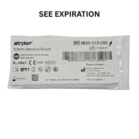 Stryker 5820-012-050 5.0mm Fine Diamond Round Bur Primis Medical