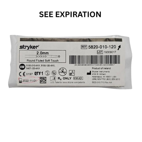 Stryker 5820-010-120 2.0mm Round Fluted Soft Touch Bur Primis Medical