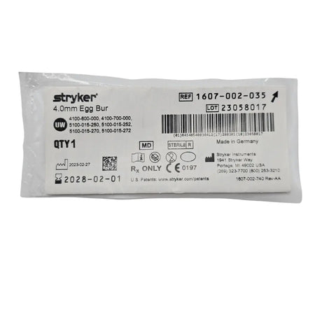 Stryker 1607-002-035 4.0mm Egg Bur Primis Medical