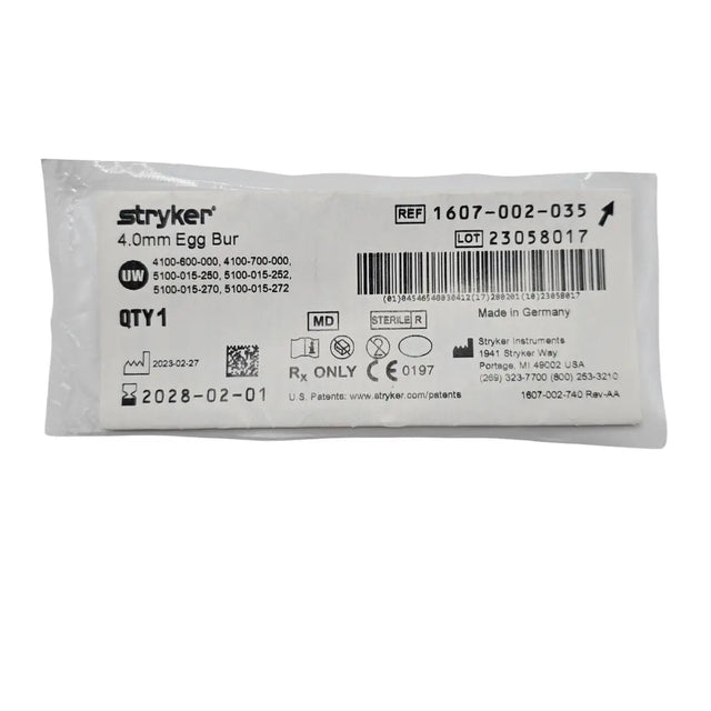 Stryker 1607-002-035 4.0mm Egg Bur Primis Medical