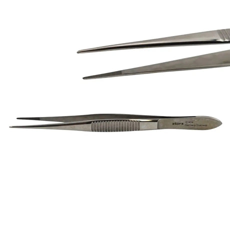 Storz E1404 Straight Heavy Serrated Dressing Forceps Ophthalmology 4" Primis Medical
