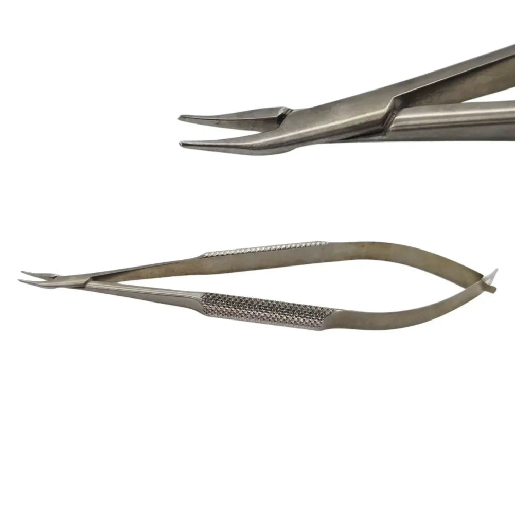V. Mueller OP7418-002 Barraquer Needle Holder 10mm Extra Delicate Curved 5-1/4" Primis Medical