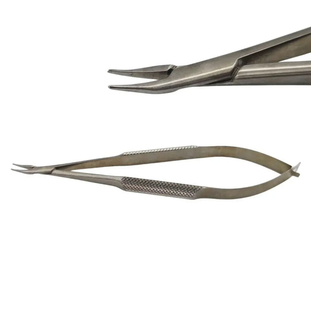 V. Mueller OP7418-002 Barraquer Needle Holder 10mm Extra Delicate Curved 5-1/4" Primis Medical
