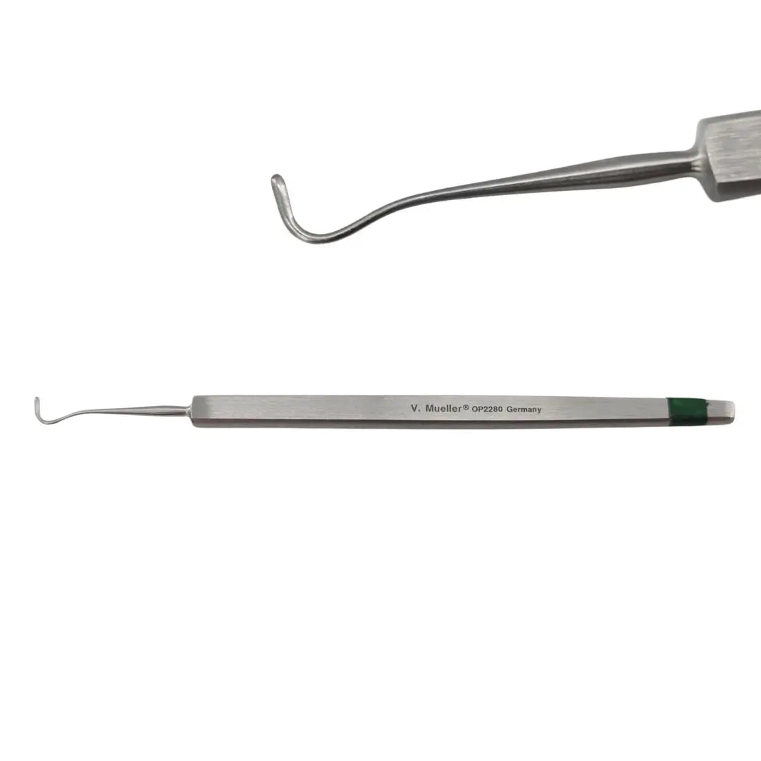 V. Mueller OP2280 Stevens Tenotomy Hook Blunt Tip Ophthalmology 4-3/4" Primis Medical