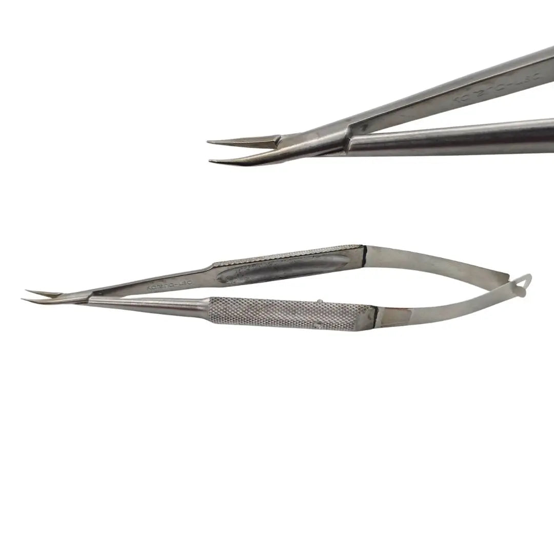 Katena K6-3310 Barraquer Needle Holder Curved w/o Lock Ophthalmology 5" Primis Medical