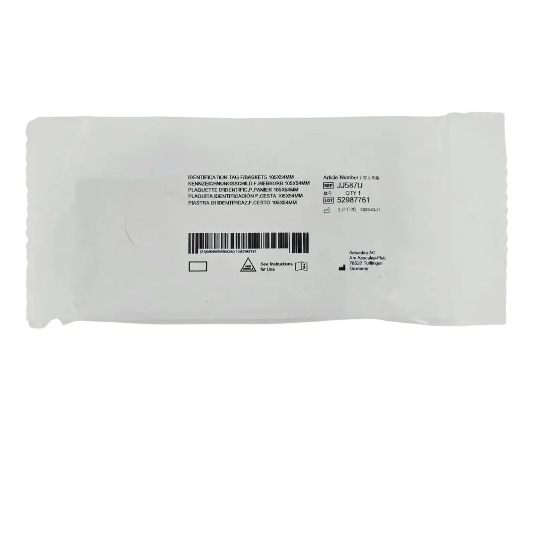 JJ587U Aesculap Sterilization Basket Identification Tag 105mm x