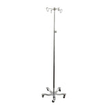 Stainless Steel IV Pole 5-Leg 2" Casters Primis Medical