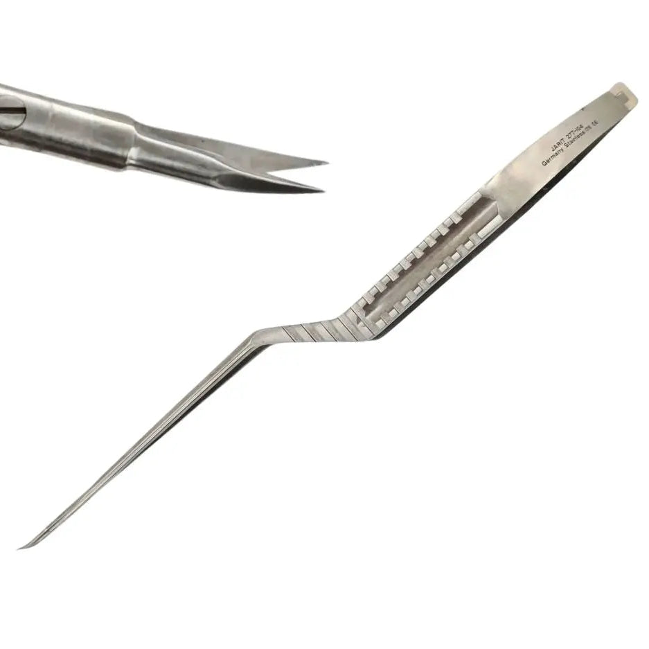 Jarit 277-104 Yasargil Scissors Bayonet Handle Curved 7.5mm Micro Blade ENT 9" Primis Medical