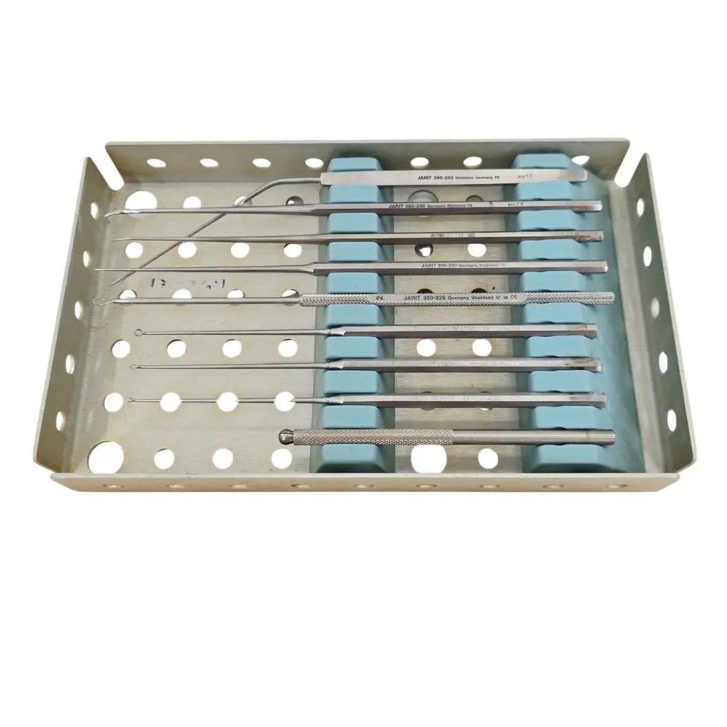 ENT Microsurgery 10-Piece Instrument Set w/ Tray Jarit Aesculap Ambler Surgical Primis Medical